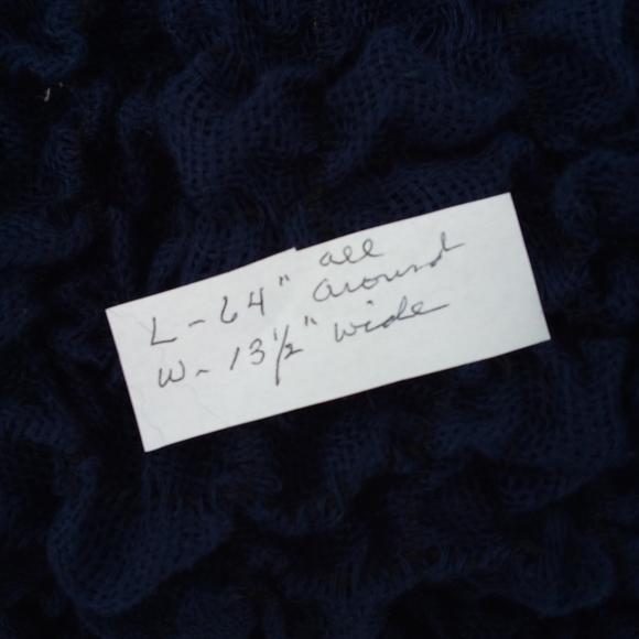 Vintage Early 2000s Y2K Navy Blue Scrunched Infinity Neck Scarf - Picture 5 of 8